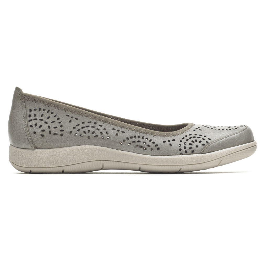 Rockport Womens Daisey Ballet - Slip-On Grey - QUE182076